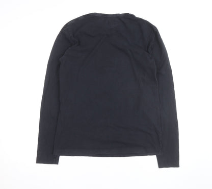 Jack Wills Men's Navy Cotton Long Sleeve Crew Neck Casual Top Size S