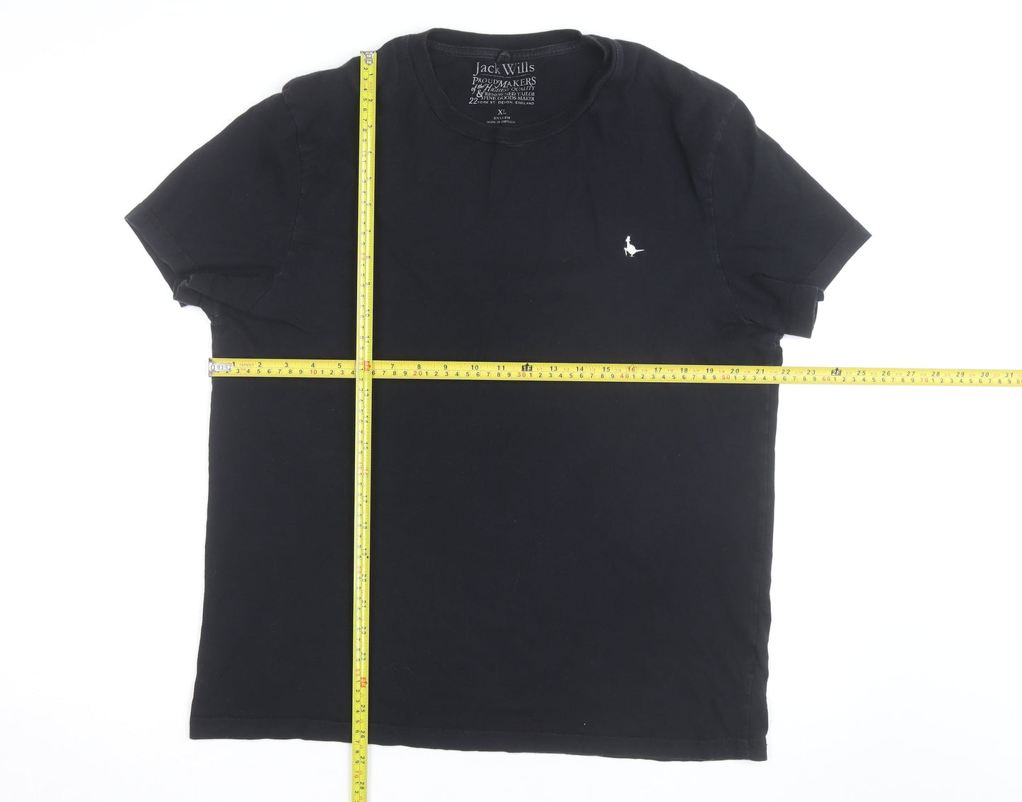 Jack Wills Men's Black XL Cotton Crew Neck Logo T-Shirt