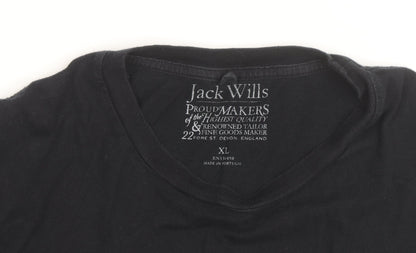 Jack Wills Men's Black XL Cotton Crew Neck Logo T-Shirt