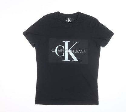 Calvin Klein Jeans Men's Black Logo Cotton T-Shirt Size M