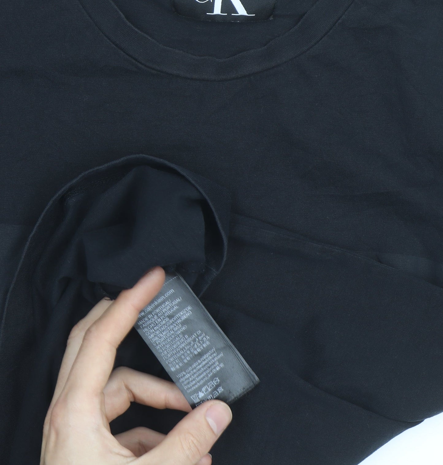 Calvin Klein Jeans Men's Black Logo Cotton T-Shirt Size M