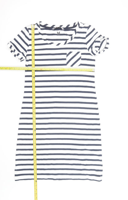 Crew Clothing Co. Women's Blue Striped T-Shirt Dress Size 10