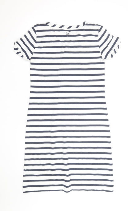 Crew Clothing Co. Women's Blue Striped T-Shirt Dress Size 10