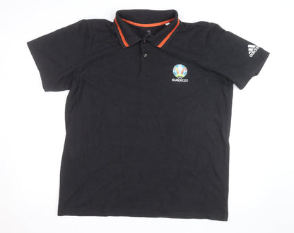 Adidas Men’s Black Euro 2020 Polo Shirt XL Short Sleeve Cotton