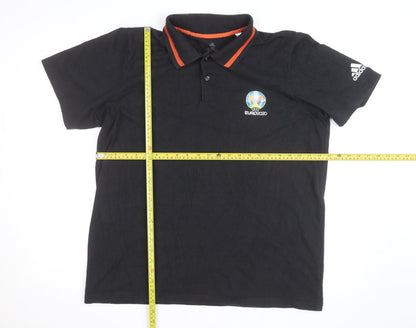 Adidas Men’s Black Euro 2020 Polo Shirt XL Short Sleeve Cotton