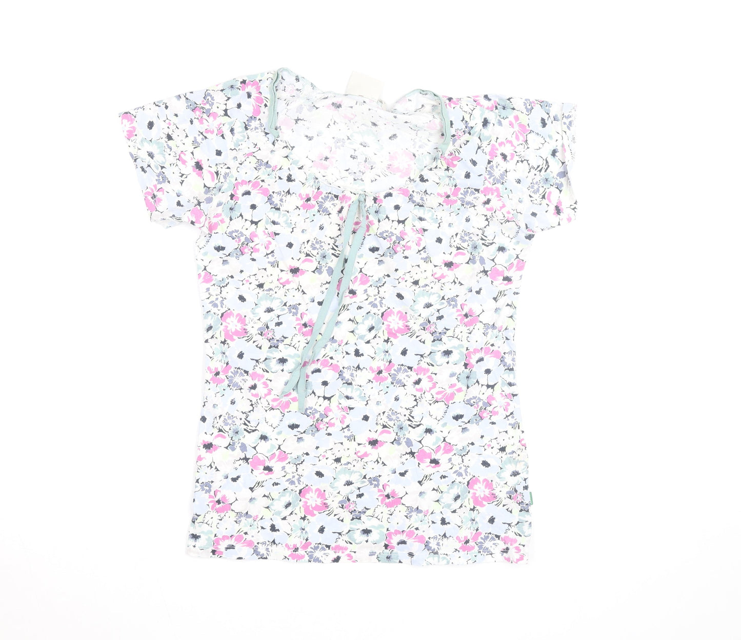 Vackrat Women's Multicoloured Floral Cotton Scoop Neck T-Shirt M