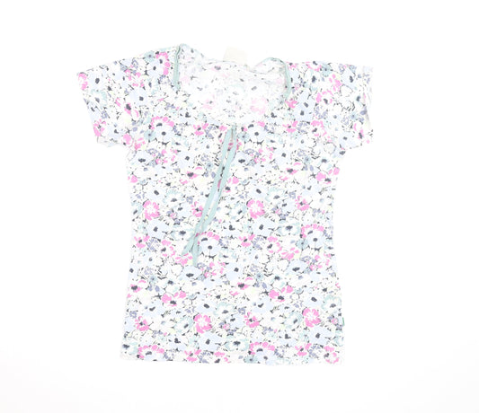 Vackrat Women's Multicoloured Floral Cotton Scoop Neck T-Shirt M