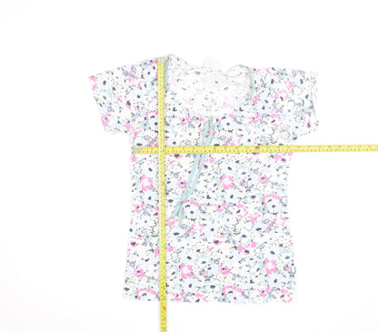 Vackrat Women's Multicoloured Floral Cotton Scoop Neck T-Shirt M