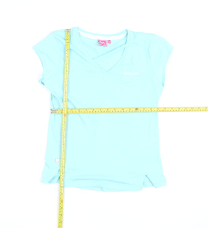 LA Gear Women's Blue V-Neck Short Sleeve Active T-Shirt Size 12