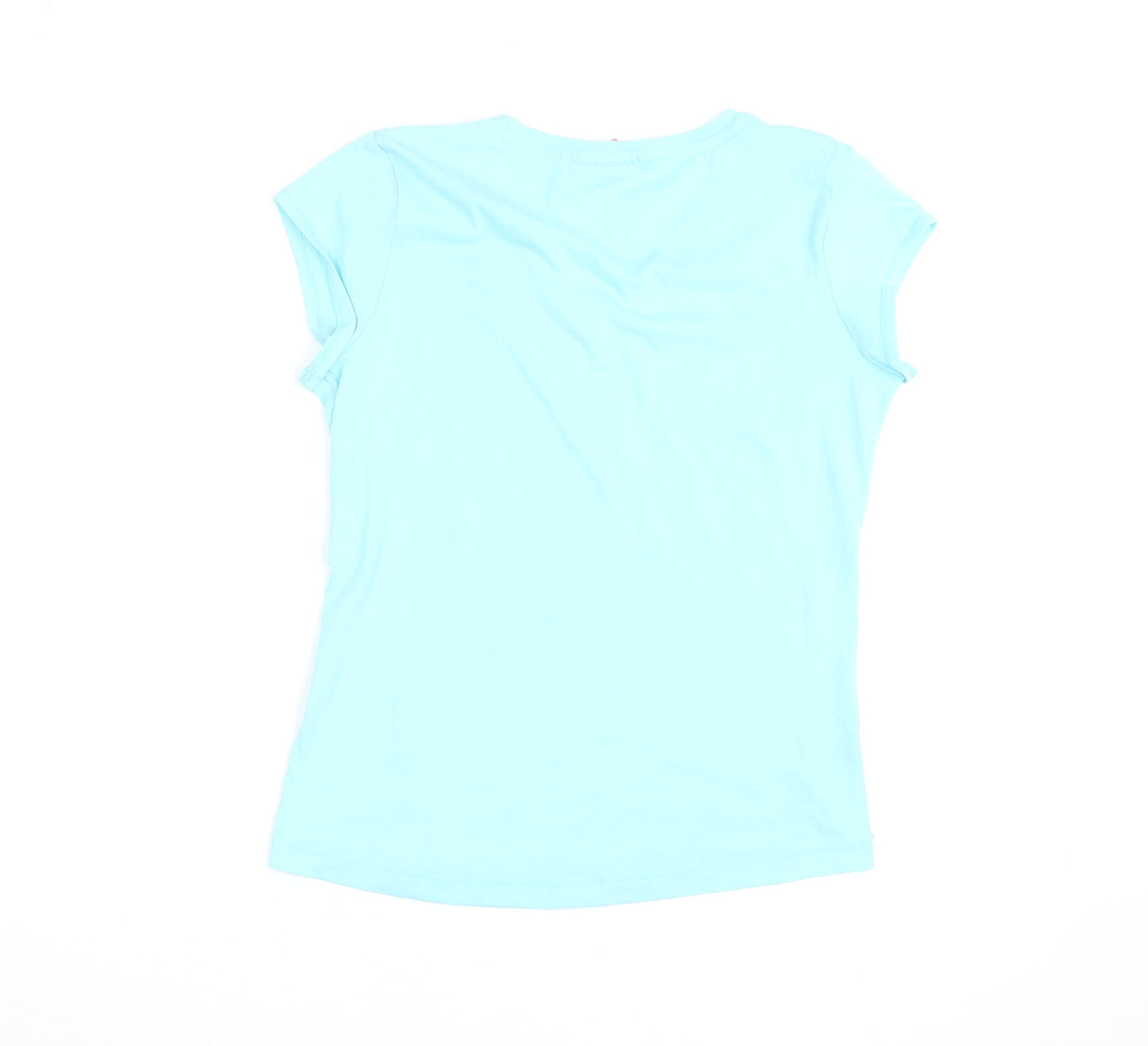 LA Gear Women's Blue V-Neck Short Sleeve Active T-Shirt Size 12