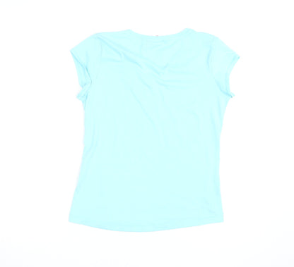 LA Gear Women's Blue V-Neck Short Sleeve Active T-Shirt Size 12