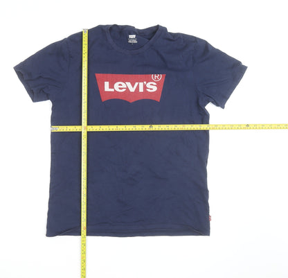 Levi's Men's Blue Graphic Logo Crew Neck T-Shirt Size M