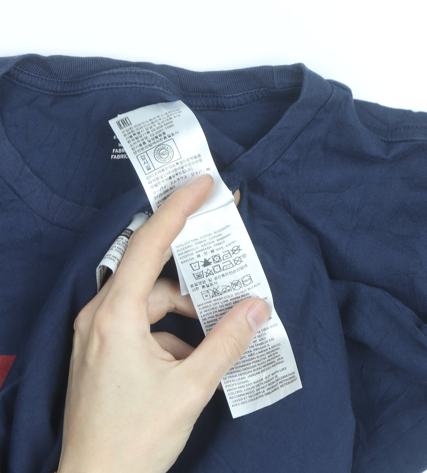 Levi's Men's Blue Graphic Logo Crew Neck T-Shirt Size M
