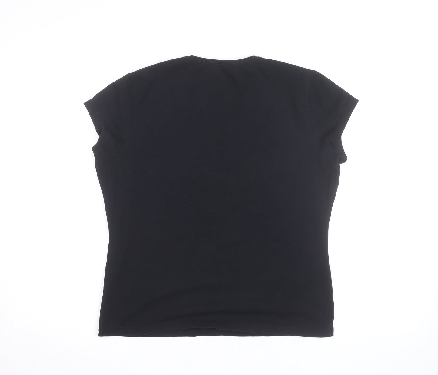Betty Jackson Black Women's Size 16 Black Sequin Cotton T-Shirt