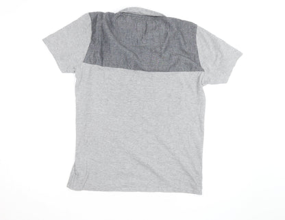 Threadbare Men's Grey Short Sleeve Collared Polo Shirt Size M