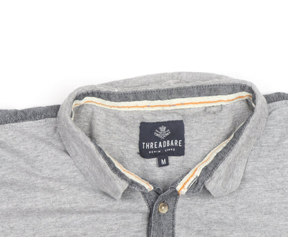 Threadbare Men's Grey Short Sleeve Collared Polo Shirt Size M