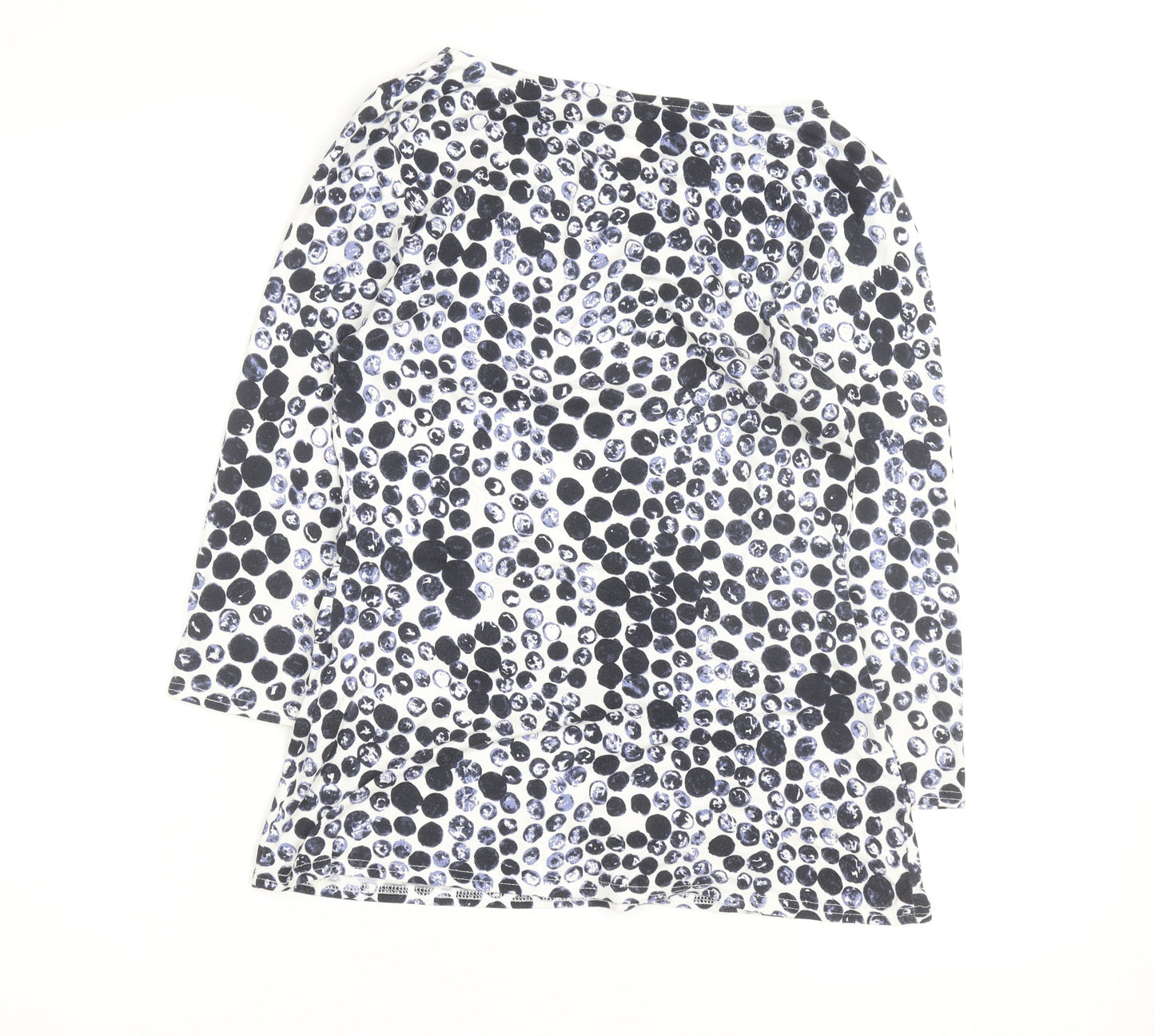 Phase Eight Women's Blue Polka Dot Tie Waist Tunic Top Size 10