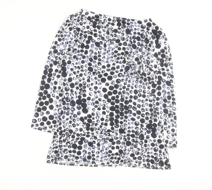Phase Eight Women's Blue Polka Dot Tie Waist Tunic Top Size 10