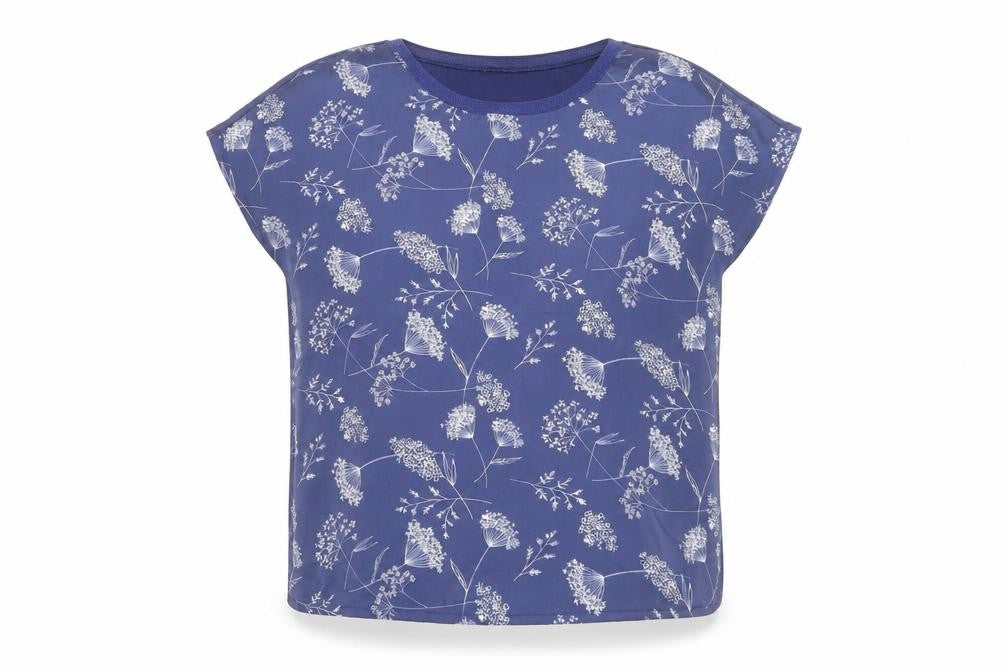 Laura Ashley Women's Blue Floral Short Sleeve Blouse UK 10