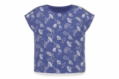 Laura Ashley Women's Blue Floral Short Sleeve Blouse UK 10