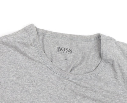 Hugo Boss Men's Grey Crew Neck Cotton T-Shirt Size M Classic Fit
