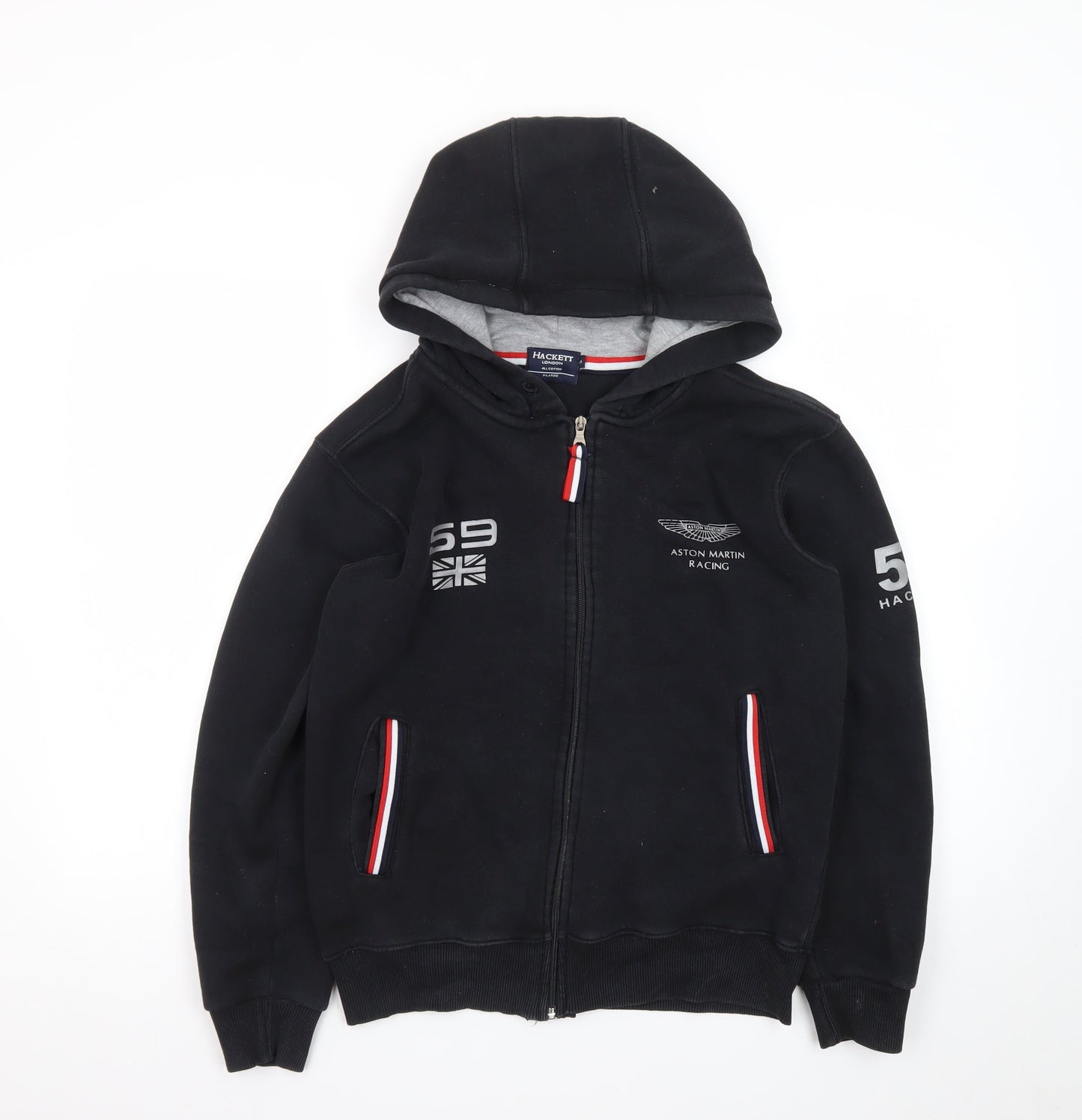 Hackett Men's Black XL Full Zip Aston Martin Racing Hoodie
