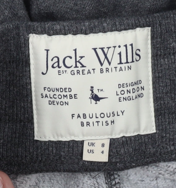 Jack Wills Women’s Grey Jogger Sweatpants Size 8 Elastic Waist