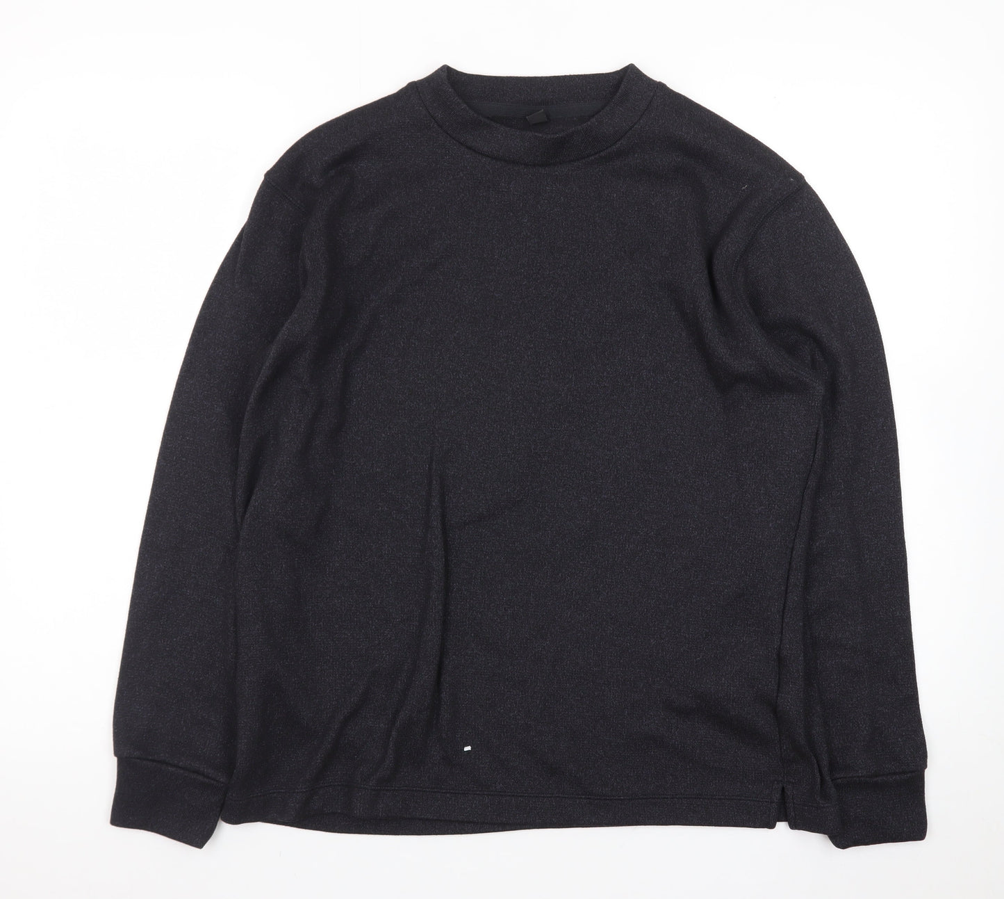 Uniqlo Men's Black Long Sleeve Crew Neck Polyester T-Shirt Size L