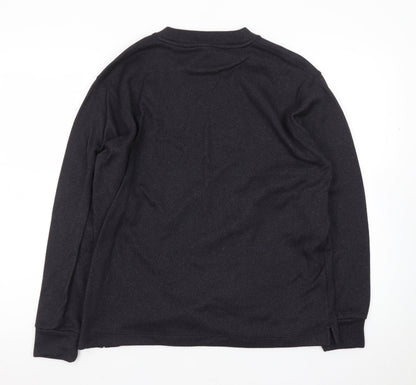 Uniqlo Men's Black Long Sleeve Crew Neck Polyester T-Shirt Size L