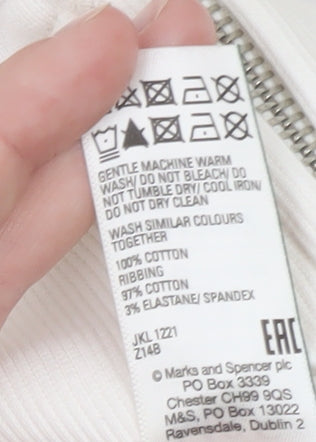 Marks and Spencer Women’s Ivory Full Zip Hoodie Size 8