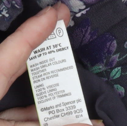 Marks and Spencer Women’s Multicoloured Floral Bomber Jacket UK 10