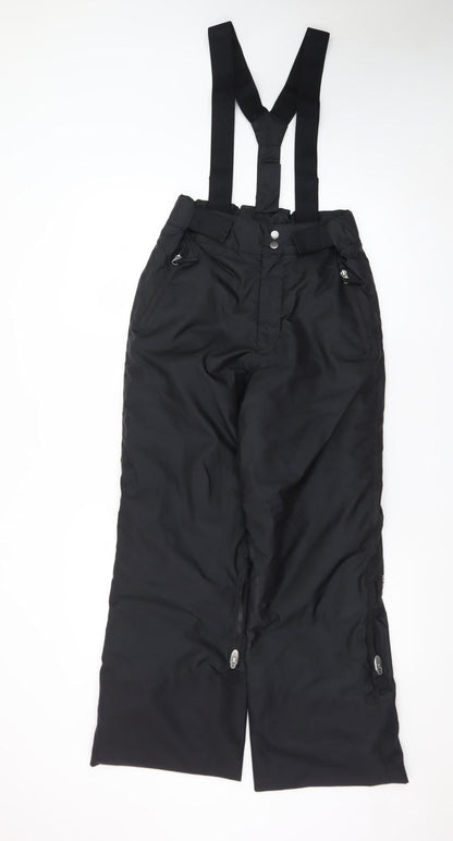 Wedze Teens Black Snow Pants Size 14 Waterproof Insulated Ski Trousers