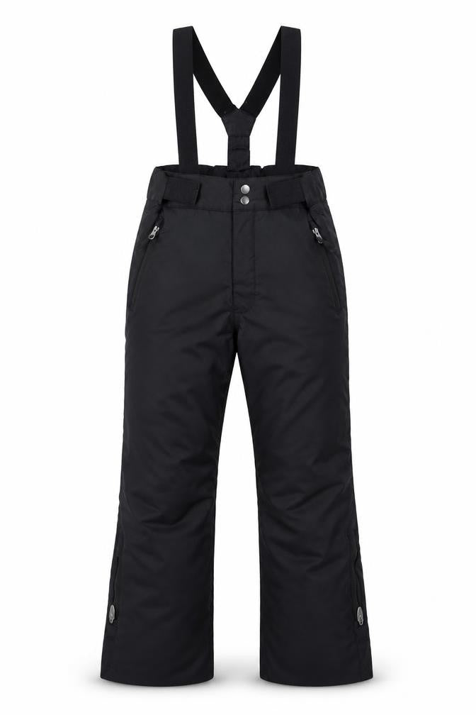 Front view of Wedze Teens Black Snow Pants, size 14, Waterproof Insulated Ski Trousers