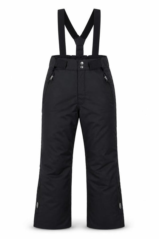 Front view of Wedze Teens Black Snow Pants, size 14, Waterproof Insulated Ski Trousers