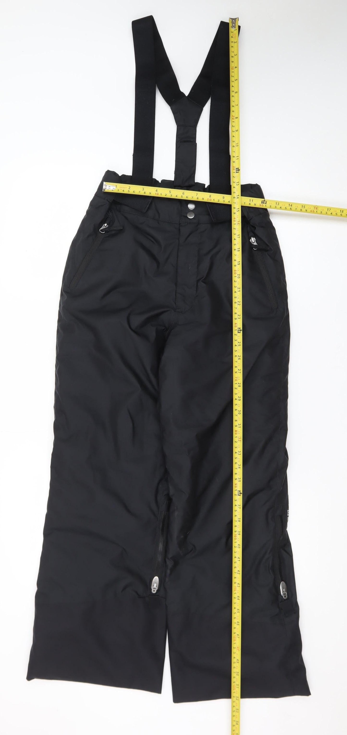 Wedze Teens Black Snow Pants Size 14 Waterproof Insulated Ski Trousers