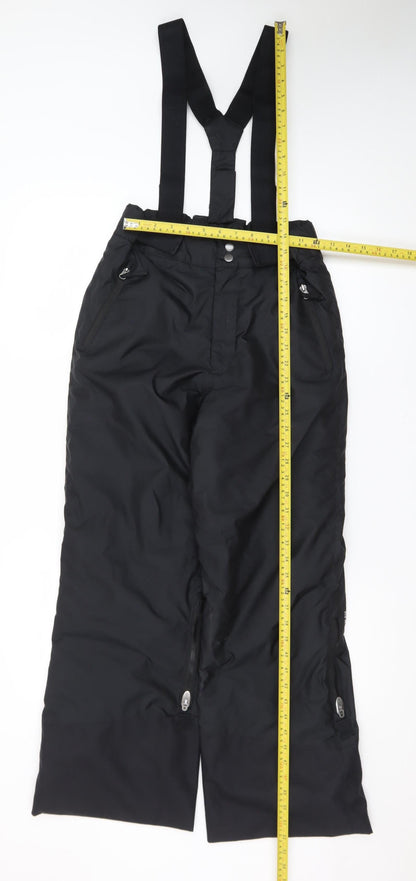 Wedze Teens Black Snow Pants Size 14 Waterproof Insulated Ski Trousers