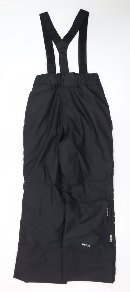 Wedze Teens Black Snow Pants Size 14 Waterproof Insulated Ski Trousers