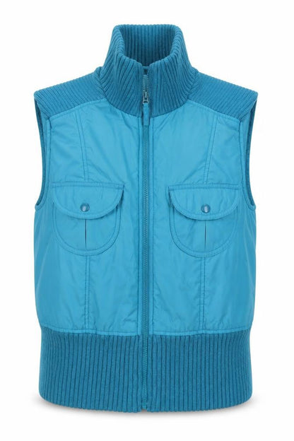 ALIBI Women Blue Size 14 Sleeveless Puffer Waistcoat