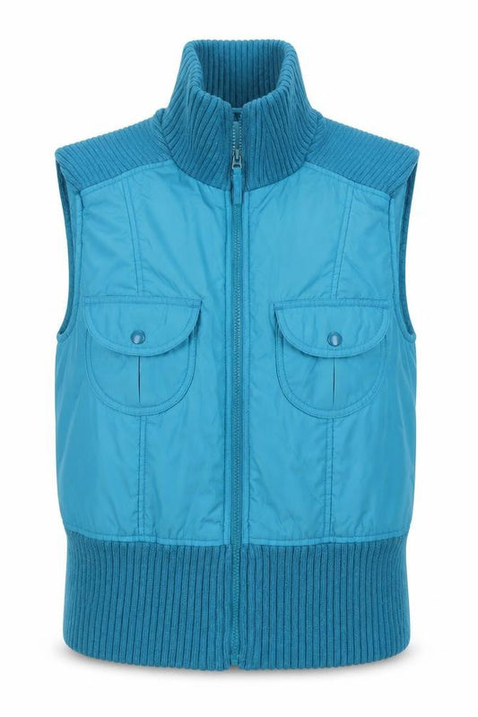ALIBI Women Blue Size 14 Sleeveless Puffer Waistcoat