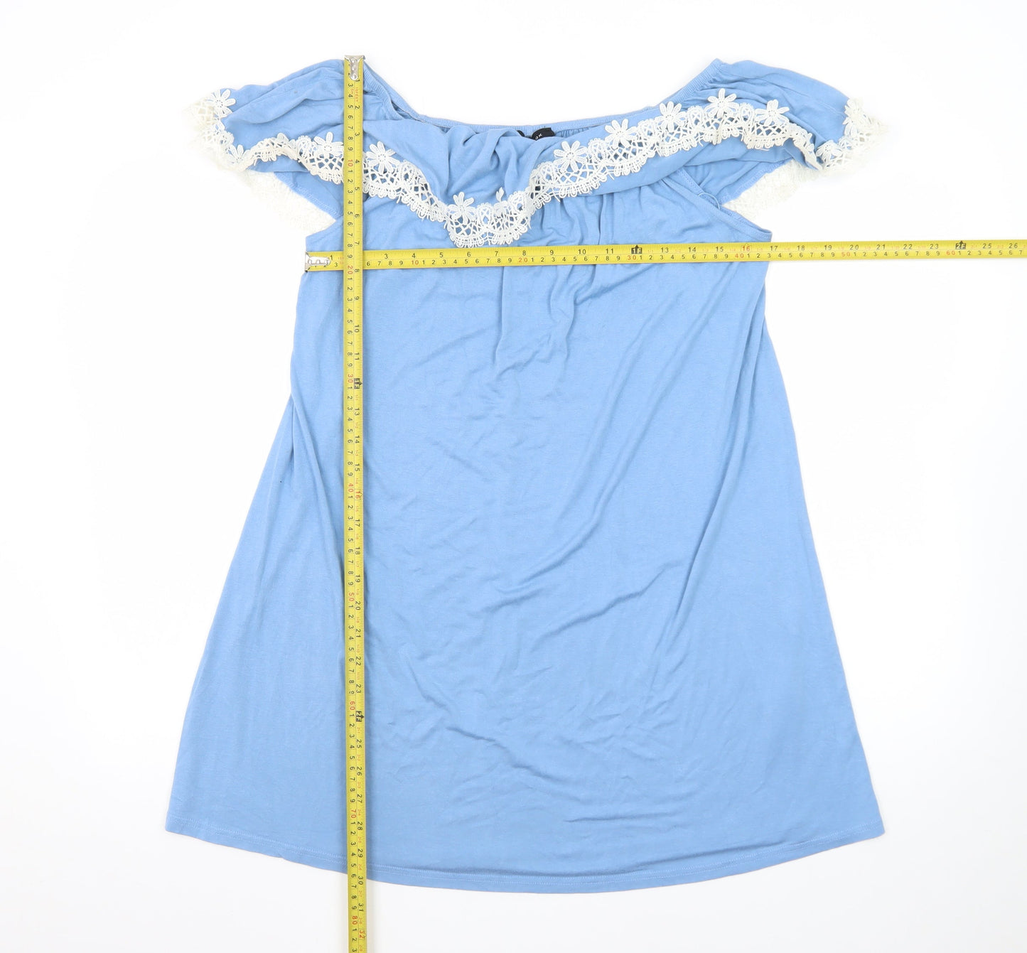 New Look Women Blue Off Shoulder Short Jersey Dress Size 10