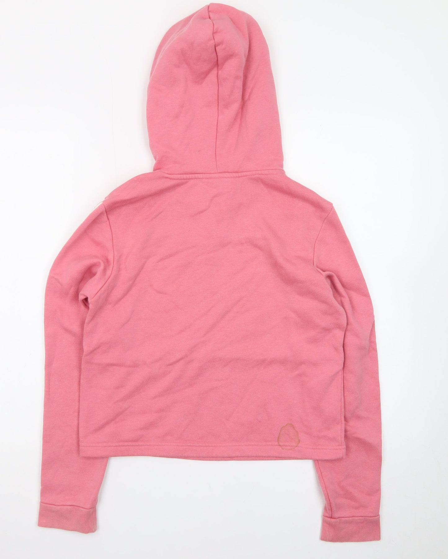 Adidas Womens Pink XS Pullover Hoodie Logo Print Cotton Blend