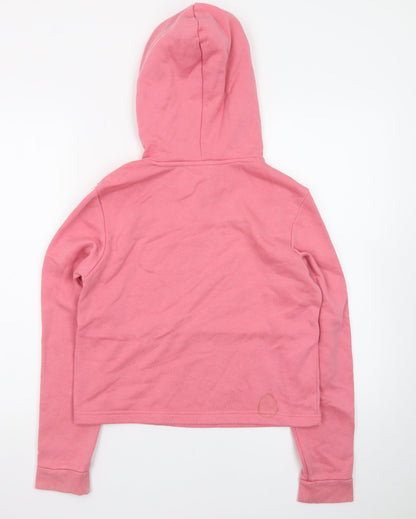 Adidas Womens Pink XS Pullover Hoodie Logo Print Cotton Blend
