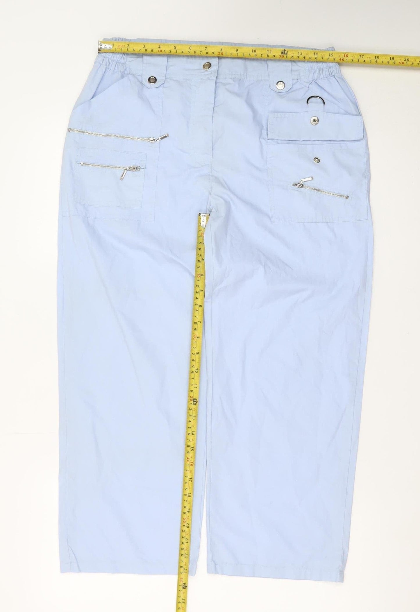 Furcom Women’s Blue Cargo Trousers Size 14 Lightweight Casual