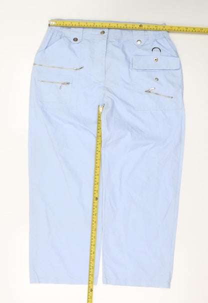 Furcom Women’s Blue Cargo Trousers Size 14 Lightweight Casual