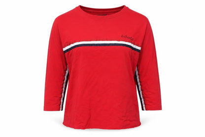 Kappa Women Red Jersey 3/4 Sleeve Crew Neck T-Shirt M