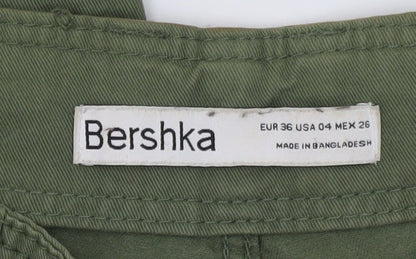 Bershka Women’s Green Cargo Jeans Size 8 Relaxed Fit