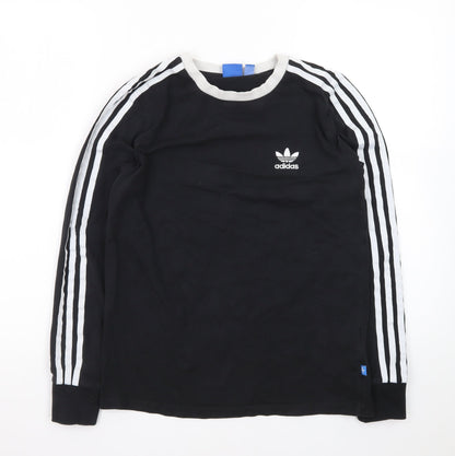 Adidas Women Black Long Sleeve Jersey Top Size 10 Casual Sportswear