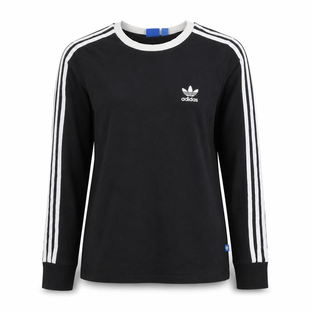 Front view of Adidas Women Black Long Sleeve Jersey Top, size 10, Casual Sportswear