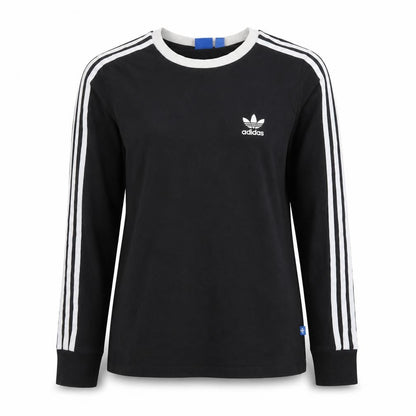 Front view of Adidas Women Black Long Sleeve Jersey Top, size 10, Casual Sportswear