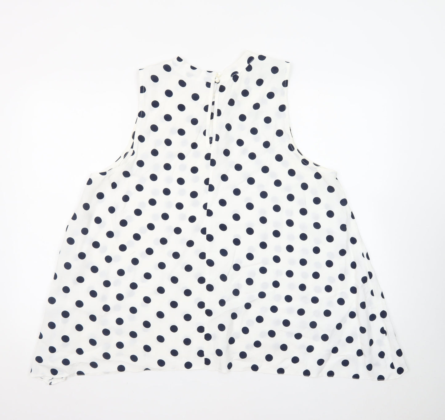 Debenhams Women White Polka Dot A-Line Sleeveless Dress Size 18